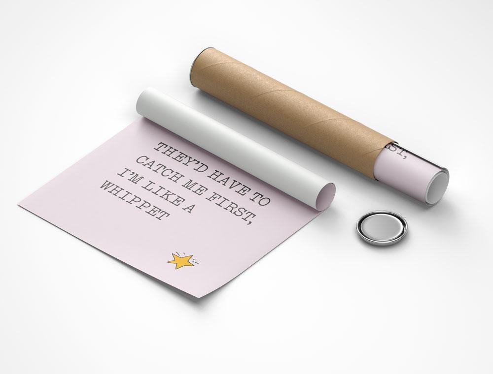 Whippet Owner Gift: 'I'm Like A Whippet' A3 Print