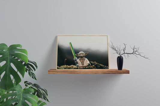 Mini Figure Yoda "Yoda at Large" - Star Wars Wall Art Print (A3, A4, A5)