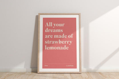 Talk Tonight Lyric Print – Oasis-Inspired Wall Art | A3, A4, A5