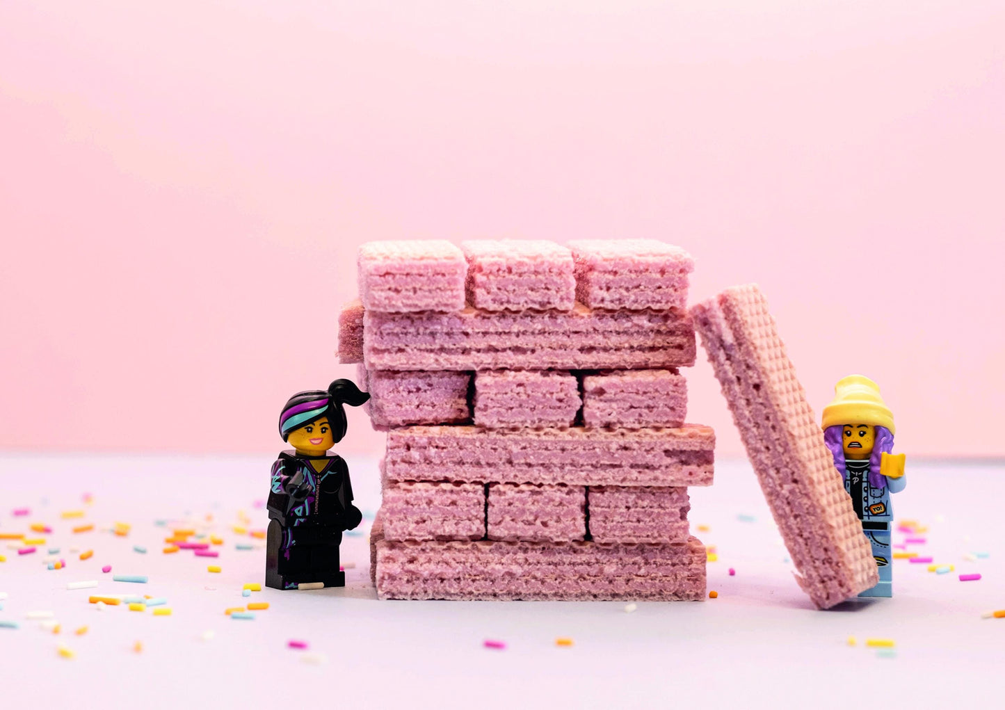 Jenga Minifigure Art Print: Playful Brick Stacking Photo