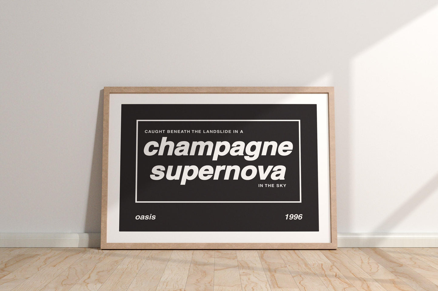 Oasis Champagne Supernova Lyric Print: Britpop Music Poster