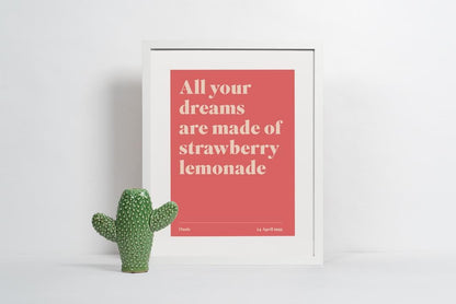 Talk Tonight Lyric Print – Oasis-Inspired Wall Art | A3, A4, A5