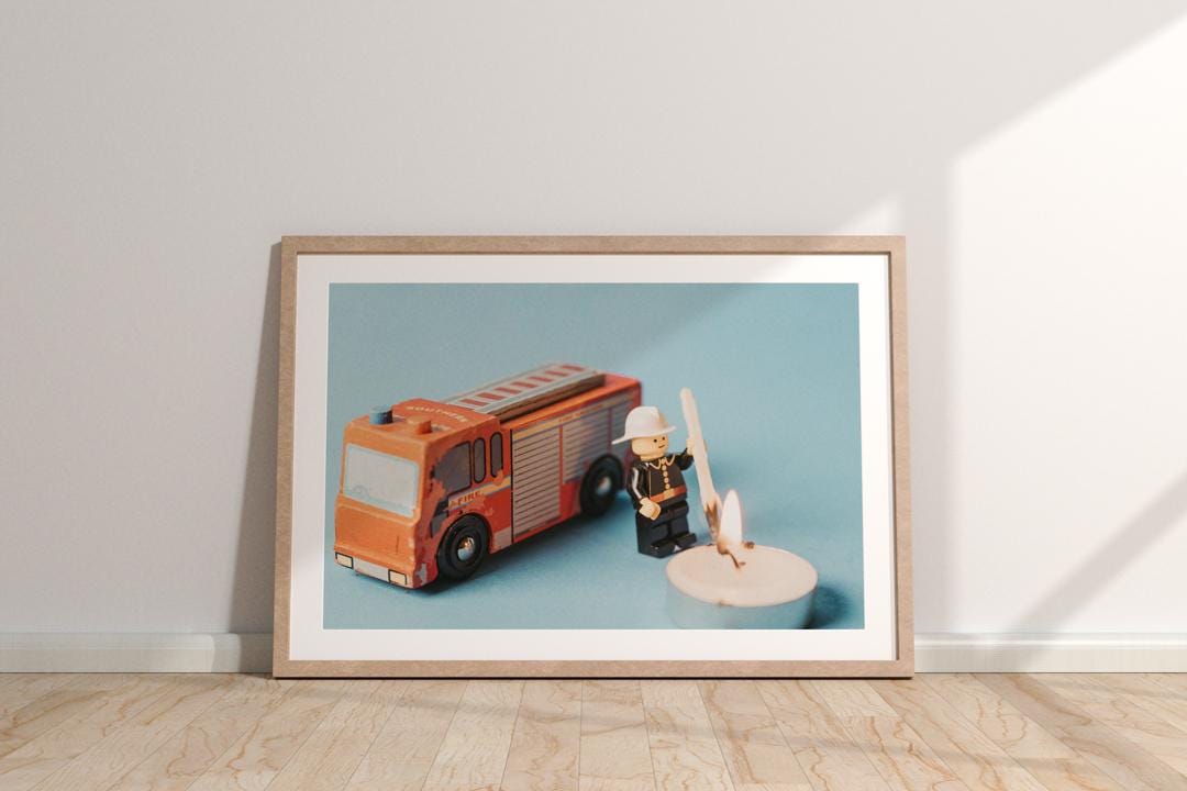 Fireman Fire Mini Figure Art Print | Premium Quality Professional Print