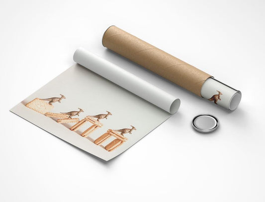 Mischievous Dinos Art Print: Quirky Dinosaur Climbing Biscuits