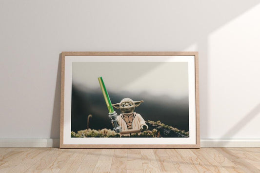 Mini Figure Yoda "Yoda at Large" - Star Wars Wall Art Print (A3, A4, A5)