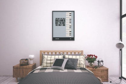 John Lennon 'Imagine' Lyric Print: Minimalist Song Quote Wall Art