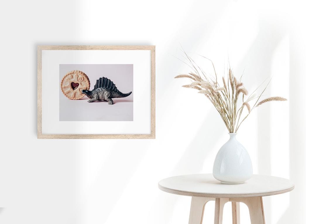 Jammie Dodger Dinosaur Print: Quirky Kitchen Wall Art