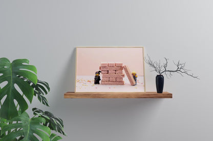 Jenga Minifigure Art Print: Playful Brick Stacking Photo