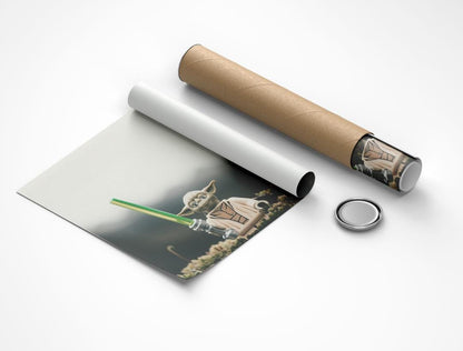 Mini Figure Yoda "Yoda at Large" - Star Wars Wall Art Print (A3, A4, A5)