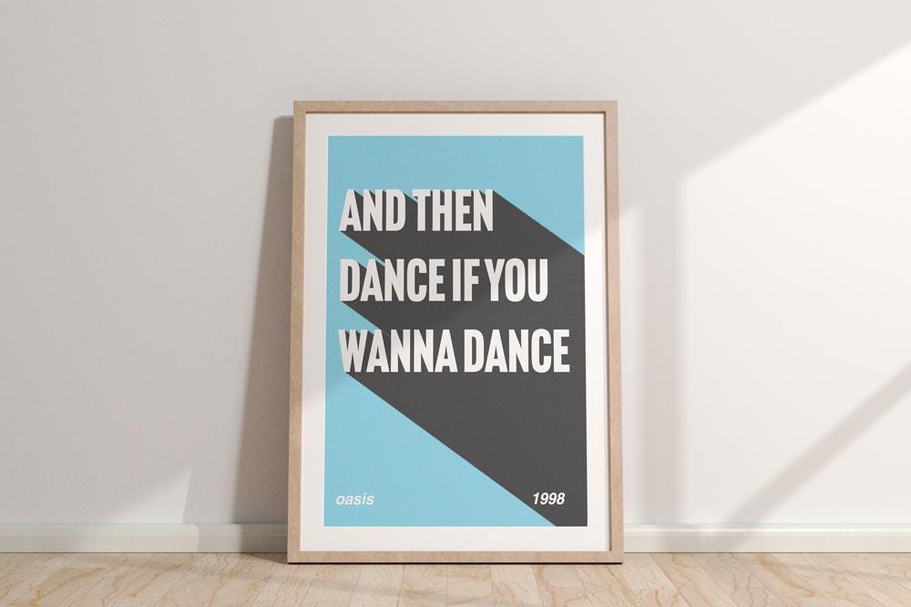 Oasis Lyrics Print: The Masterplan Inspired Britpop Wall Art