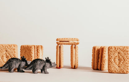 Dinosaur Art Print: Playful Stone Circle, Minimalist Home Decor