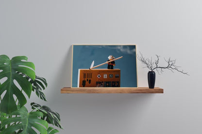 Vintage Mini Figure Fireman Fire Art Print – A3, A4 & A5 | Premium Quality Professional Paper