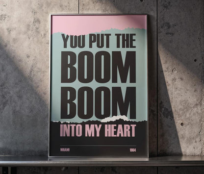 Wham Lyric Print: 80s Pop Song Quote, Retro Music Poster