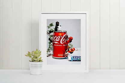 Ninja Character Coke Explosion Print | A3, A4, A5 Wall Art | Ninja Action Photography