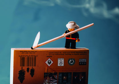 Vintage Mini Figure Fireman Fire Art Print – A3, A4 & A5 | Premium Quality Professional Paper