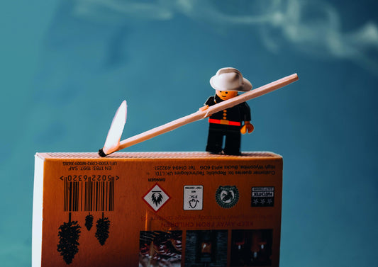 Vintage Mini Figure Fireman Fire Art Print – A3, A4 & A5 | Premium Quality Professional Paper