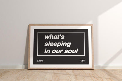 Oasis Acquiesce Lyric Print: Britpop Music Wall Art