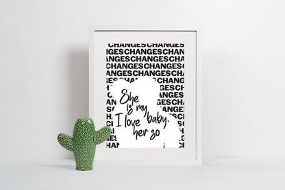 Changes by Kelly & Ozzy Osbourne | Family-Inspired Lyric Print | Music Wall Art | Father Daughter Gift